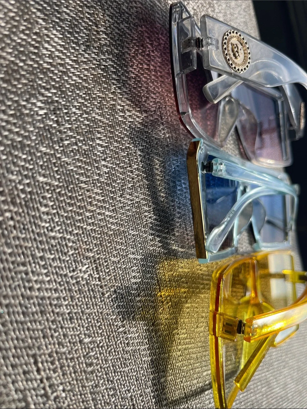 Versace Kids Triple Color Oversized Square Sunglasses - Purple, Blue, Yellow